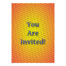 Yellow repeating text personalized invites