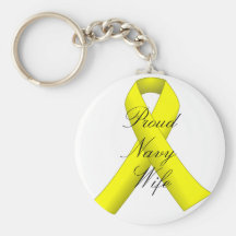 yellow ribbon navy wife keychain