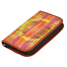 Yellow Rings Pink Modern Art Stripe Folio Organise Folio Planners