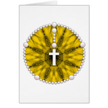 Yellow Rosary Dream Catcher Greeting Cards