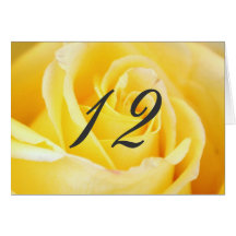 Yellow Rose Wedding Table Numbers Greeting Card