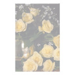 Yellow roses customized stationery