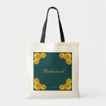 Yellow Roses on Teal Tote Bag