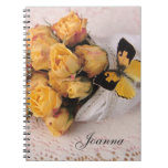 yellow roses with butterfly notebook