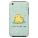 Yellow rubber duck with bubbles iPod Touch case