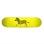 Yellow Running Zebra Skateboard Deck