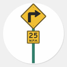 Yellow Sign Round Sticker