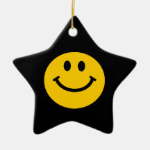 Yellow Smiley Face Christmas Ornaments