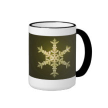 Yellow Snowflake Coffee Mug