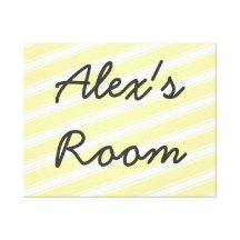 Yellow Stripes Pattern Canvas Wall Art Sign Gallery Wrap Canvas