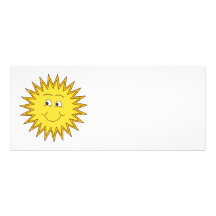 Yellow Summer Sun with a Happy Face. Personalized Announcements