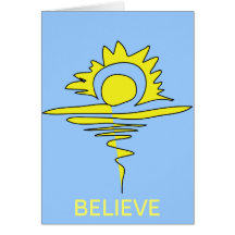 Yellow Sun Abstract Card