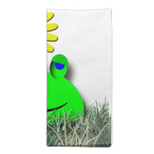 Yellow Sunflower and Frog Napkins