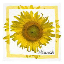 Yellow Sunflower Post Wedding Brunch Invitation