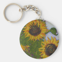 Yellow Sunflowers by Paris Wyatt Llanso Keychains