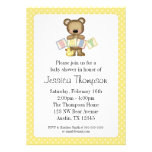 Yellow Teddy Bear Blocks Baby Shower Invitations
