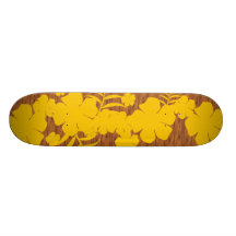 Yellow tropical flowers Skateboard
