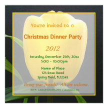 yellow tulip flower Christmas party Invitations