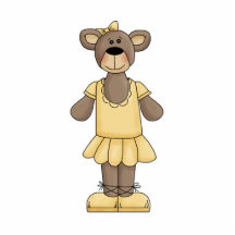 Yellow Tutu Ballerina Bear Photo Sculptures