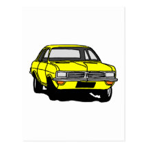 Yellow Vauxhall Viva HC Postcard