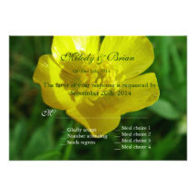 yellow wild flower buttercup  RSVP Custom Invitations