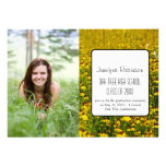 Yellow Wildflowers Floral Photo Graduation Invite invitations