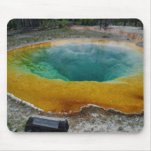 Yellowstone Thermal Spring In Morning Mouse Mats