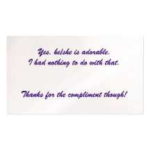 Yes, he/she is adorable. business card template