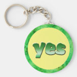 Yes Round Keychain