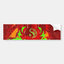 Yin and Yang Melting Fire CricketDiane Bumper Sticker