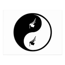 Yin Yang Bagpipes Postcard