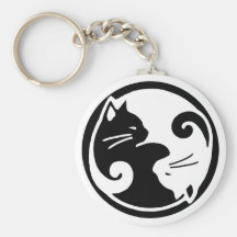 Yin Yang Cats Key Chain