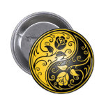 Yin Yang Roses, yellow and black Pin
