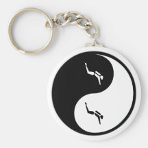 Yin Yang Scuba Diving Key Chain