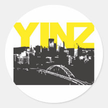 Yinz Pittsburgh Round Sticker