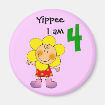 Yippee I am 4 Refrigerator Magnet