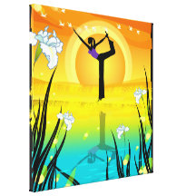 Yoga  Girl  Wrapped Canvas Canvas Prints