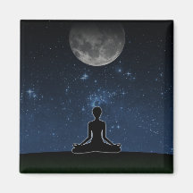 Yoga Under The Moon Fridge Magnet