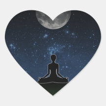 Yoga Under The Moon Sticker