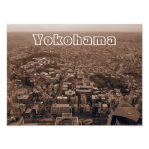 Yokohama, Japan Sepia Photo Art