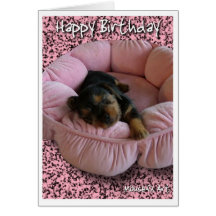 Yorkie Birthday Card
