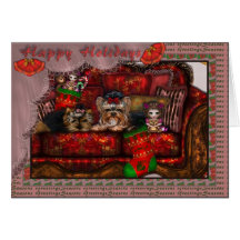 Yorkie Christmas Card