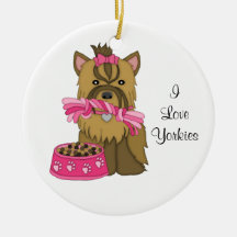 Yorkie Christmas Ornament