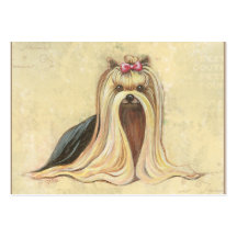 Yorkie Portrait Painting Business Card Template
