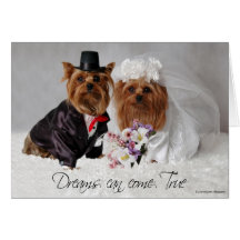 Yorkie Wedding Dreams Can Come True Greeting Card
