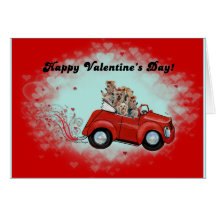 Yorkies in Convertible Valentines Greeting Cards