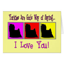 Yorkishire Terrier Lovers Gifts Greeting Cards