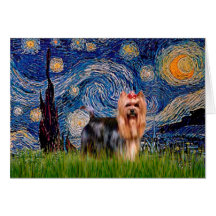 Yorkshire Terrier 9 - Starry Nightpng Card
