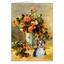 Yorkshire Terrier (Biewer) -Vase of Flowers Greeting Card