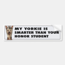 Yorkshire Terrier Honour Bumper Stickers